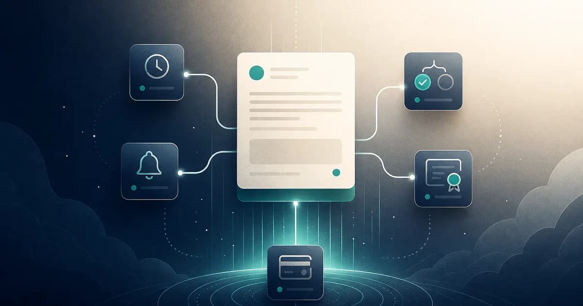 A connected client approval engine linking deadlines, decisions, and certificates